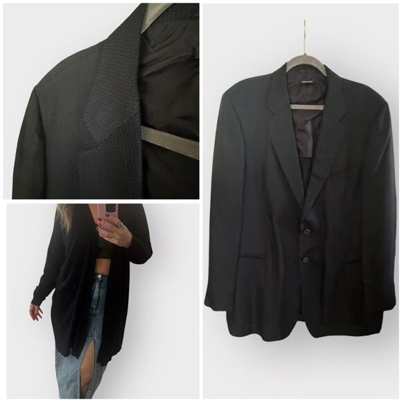 Giorgio Armani navy blue new wool blend blazer jacket - Picture 1 of 10